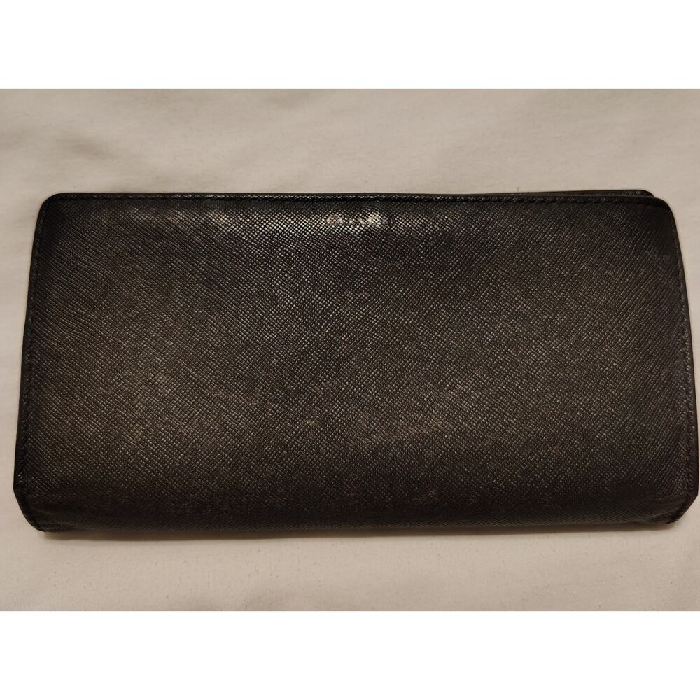 Vintage Coach Wallet Slim Bifold Black Cross-grain Leather Classic Men's Women's - Picture 5 of 15